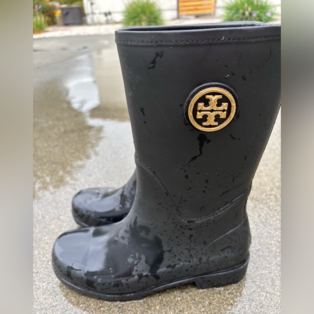 Tory Burch Black Rain Boots